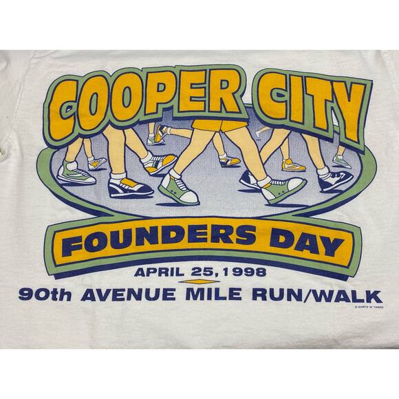 Cooper City Founders Day Marathon 1998 Vintage white t shirt size Small - Picture 5 of 6